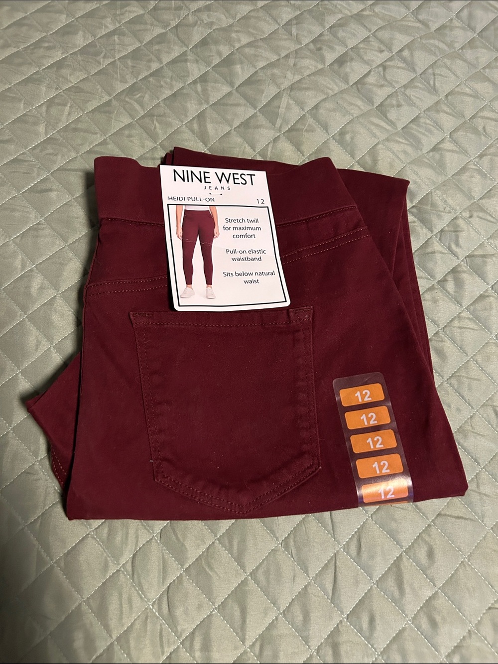Nine West Burgundy Pull-On Heidi Pants